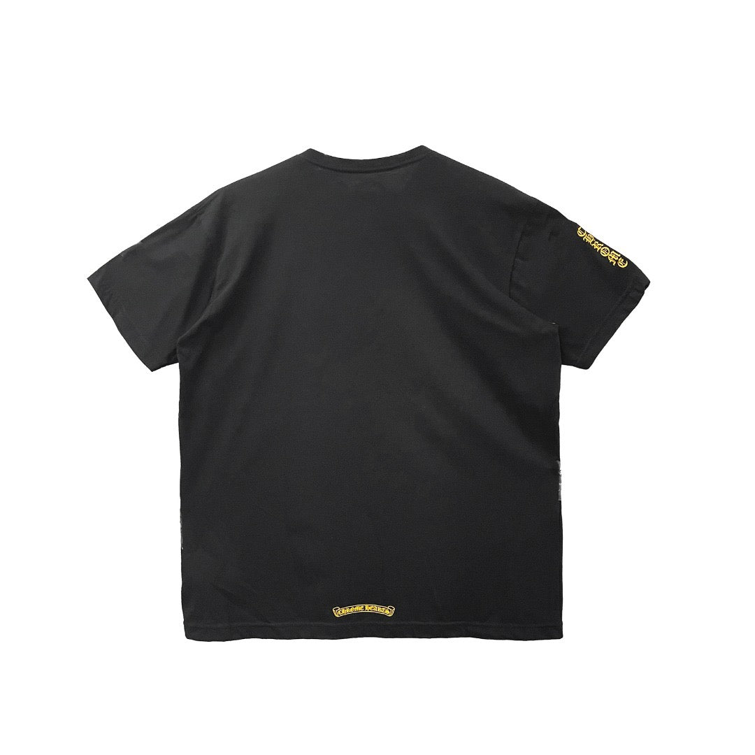 Chrome Hearts Yellow Script Dagger Logo Short Sleeve Tee - SHENGLI ROAD MARKET