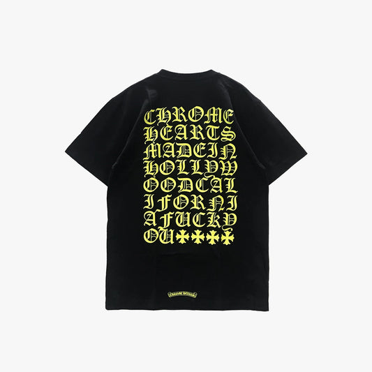 Chrome Hearts Yellow Script Logo Short Sleeve T-Shirt - SHENGLI ROAD MARKET