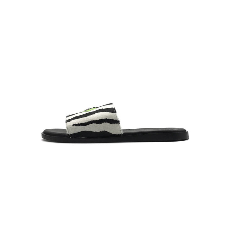 Chrome Hearts Zebra Pattern Flame Silver Cross Slipper - SHENGLI ROAD MARKET