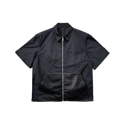 Chrome Hearts Zip Nylon Leather Patchwork Shirt Jacket - SHENGLI ROAD MARKET