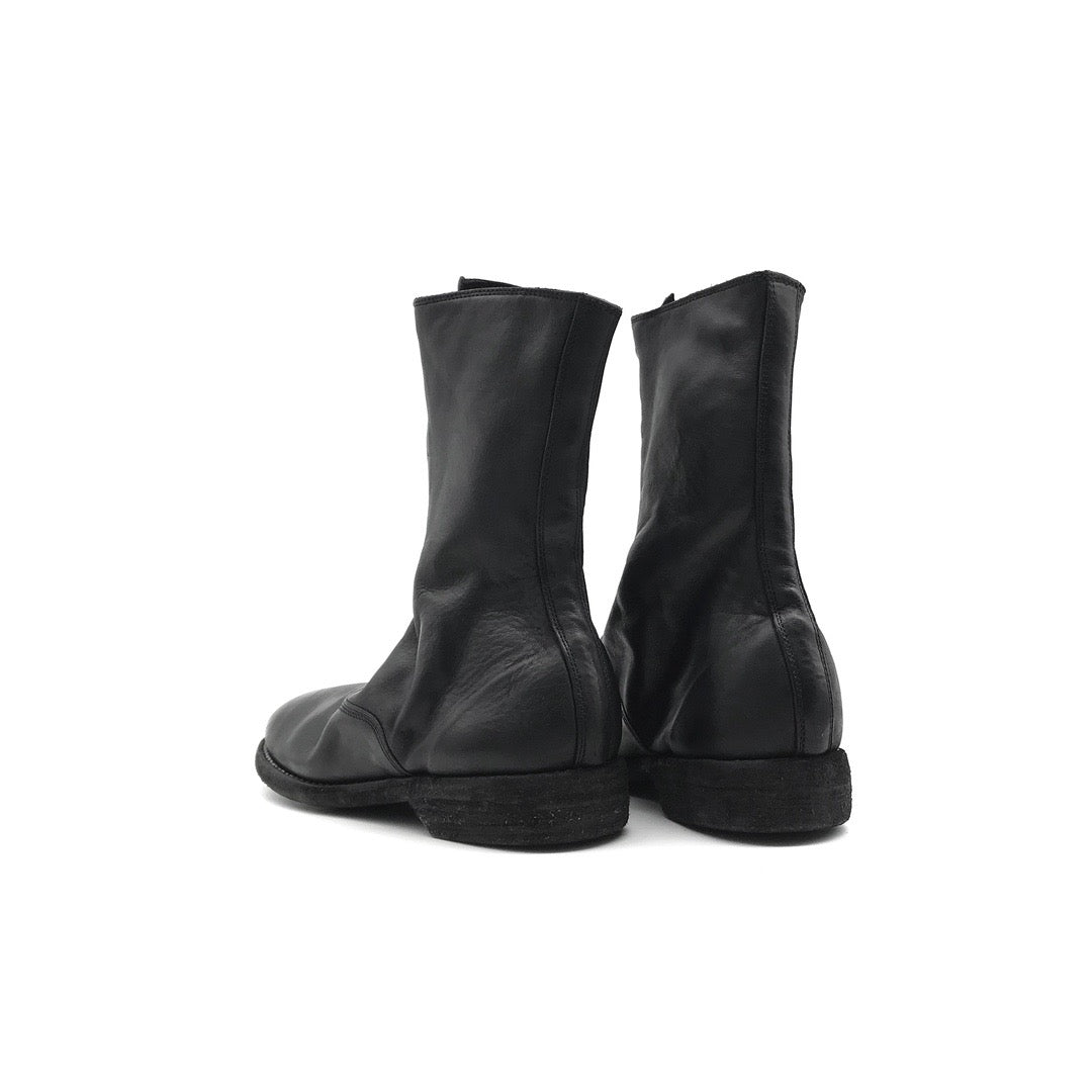 GUIDI 310 ホース フルグレイン フロント ジップ メンズ レザー ブーツ