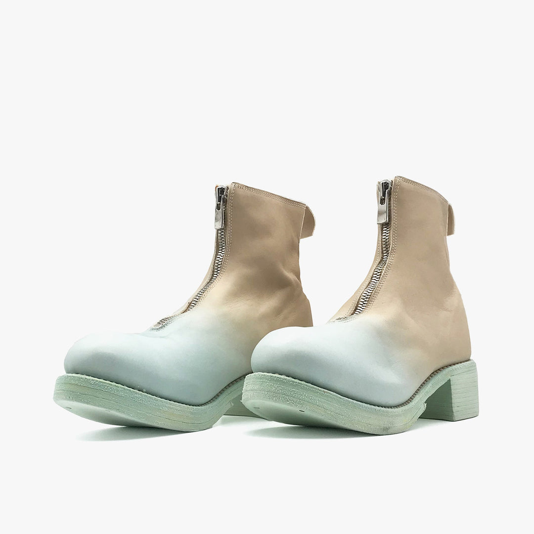 GUIDI Gradient Mint Blue Soft Horse Grain PL1WZ Front Zip Leather Women's Boots - SHENGLI ROAD MARKET