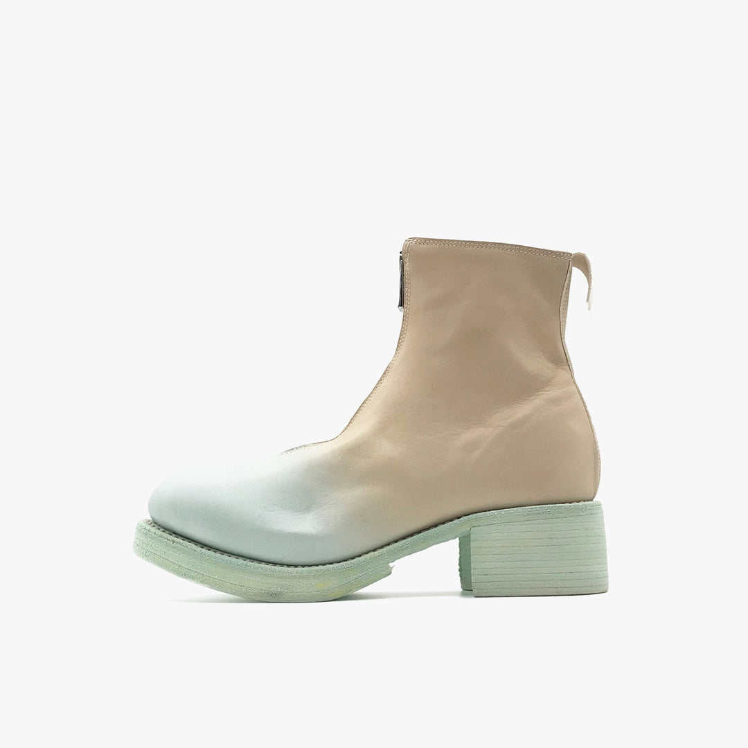 GUIDI Gradient Mint Blue Soft Horse Grain PL1WZ Front Zip Leather Women's Boots - SHENGLI ROAD MARKET