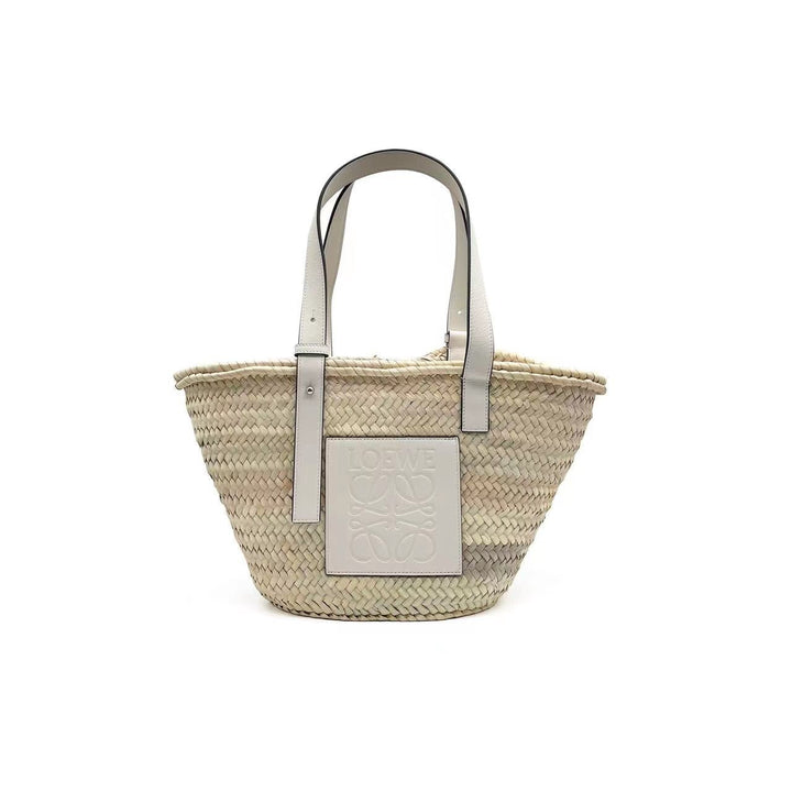 Loewe Basket Bag In Palm Leaf And Calfskin - SHENGLI ROAD MARKET