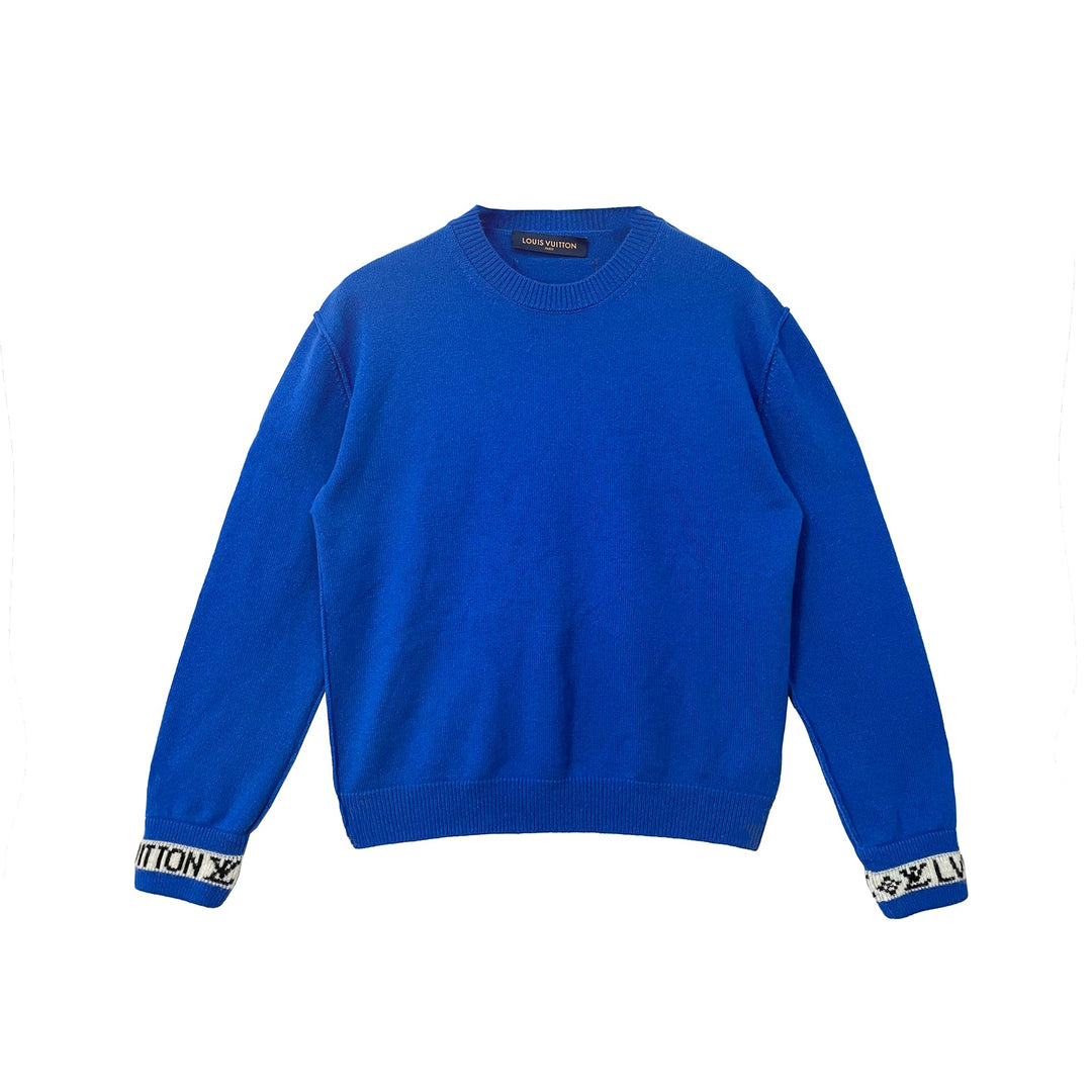 Louis Vuitton Blue LV Cuffs Cashmere Crewneck - SHENGLI ROAD MARKET