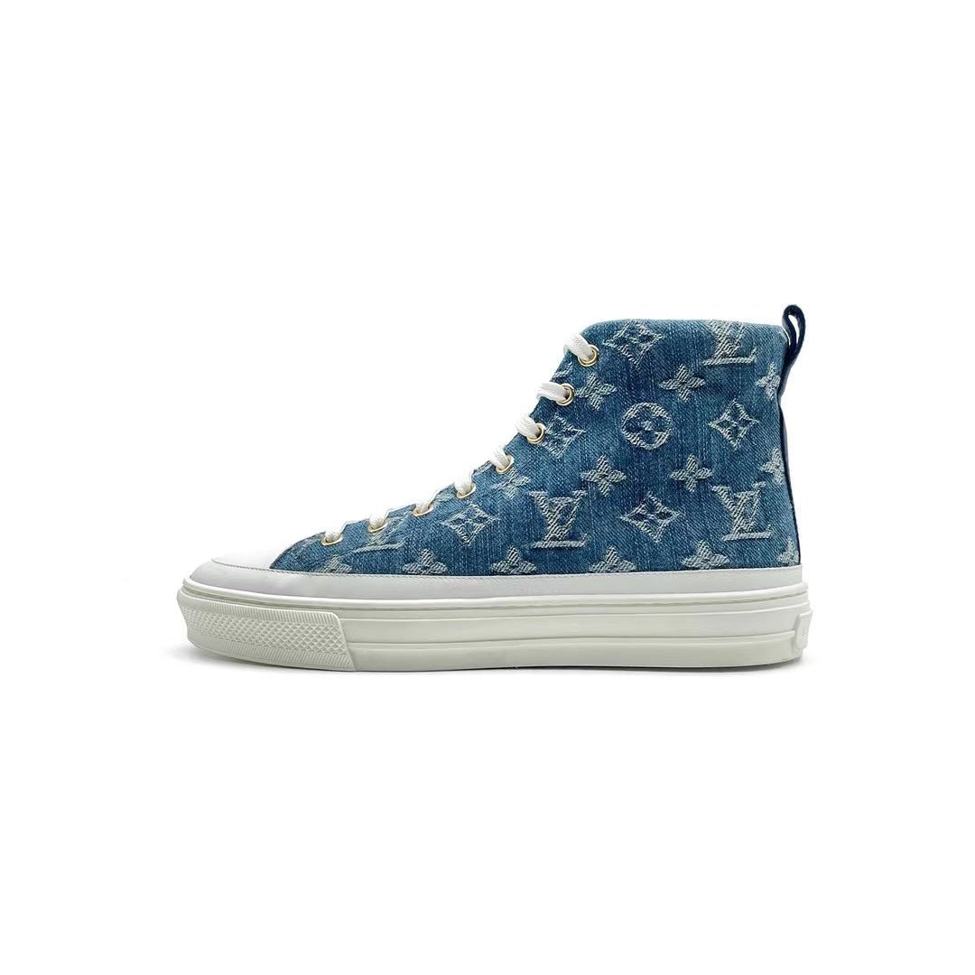 Louis Vuitton Denim Monogram Stellar Sneaker Boots - SHENGLI ROAD MARKET