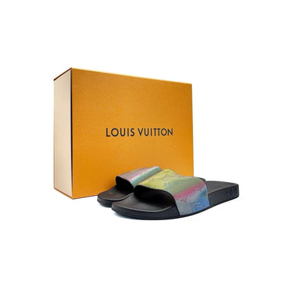 Louis Vuitton Waterfront Black Iridescent Monogram Sandals - SHENGLI ROAD MARKET
