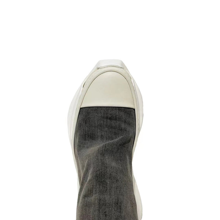 RICK OWENS DRKSHDW Abstract Stockings Denim Boots - SHENGLI ROAD MARKET