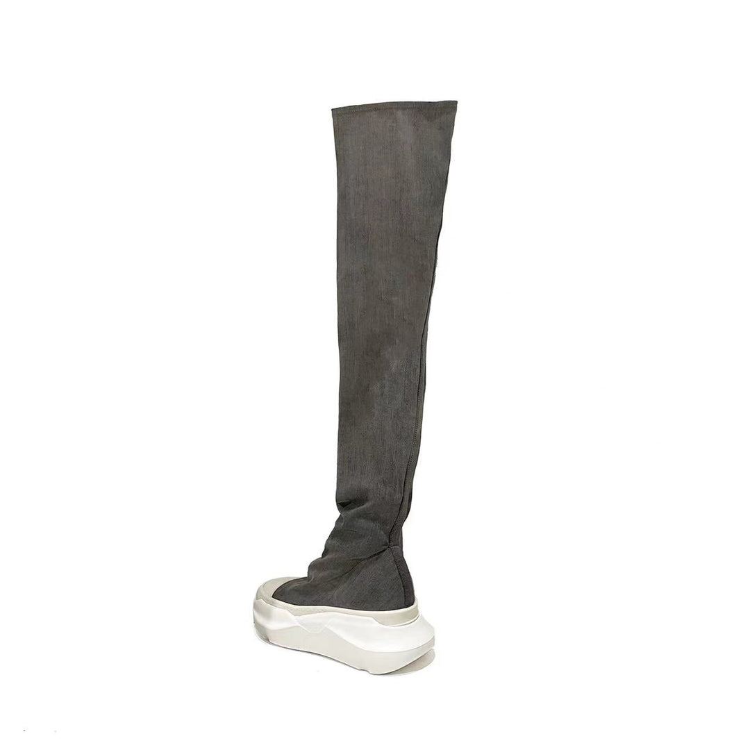 RICK OWENS DRKSHDW Abstract Stockings Denim Boots - SHENGLI ROAD MARKET