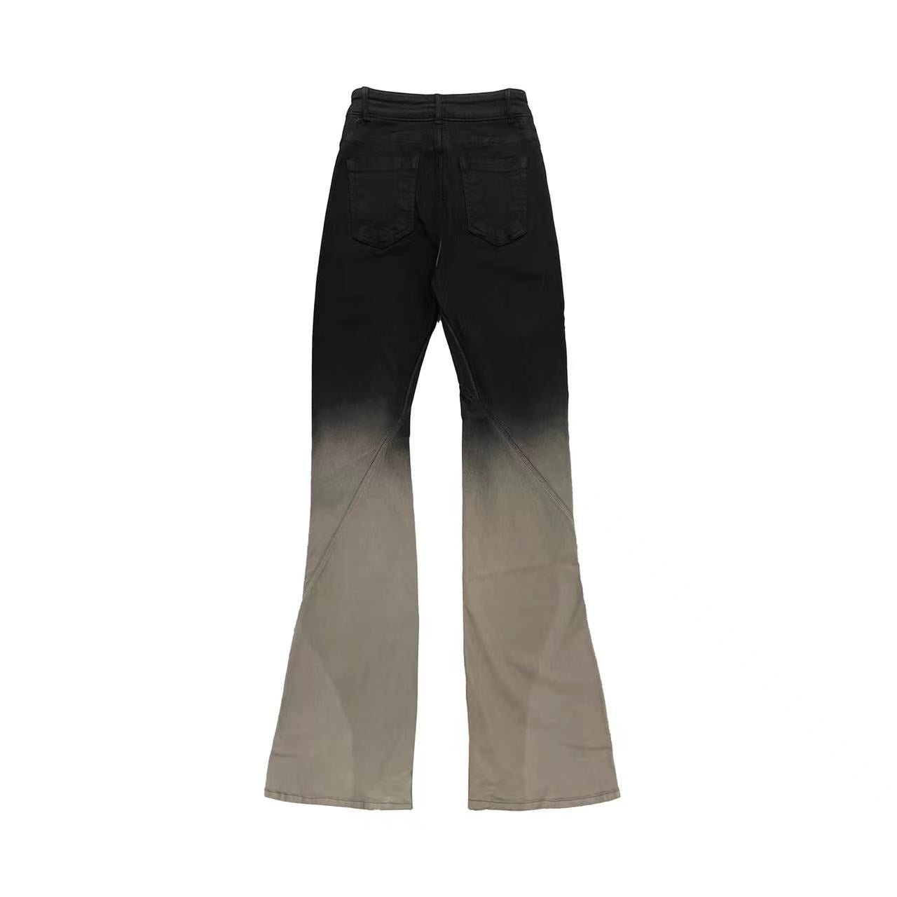 RICK OWENS DRKSHDW Women's Black & Off-White Bias Bootcut Jeans - SHENGLI ROAD MARKET