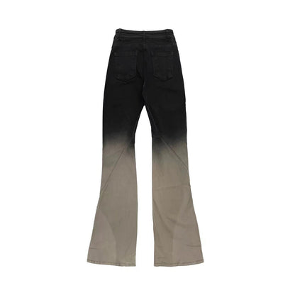 RICK OWENS DRKSHDW Women's Black & Off-White Bias Bootcut Jeans - SHENGLI ROAD MARKET
