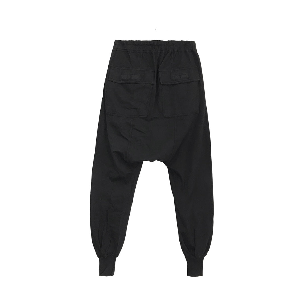 RICK OWENS Black Cotton Jersey Pants | SHENGLI ROAD MARKET