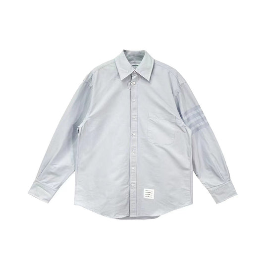 Thom Browne 4-Bar Button Down Long Sleeve Shirt - SHENGLI ROAD MARKET