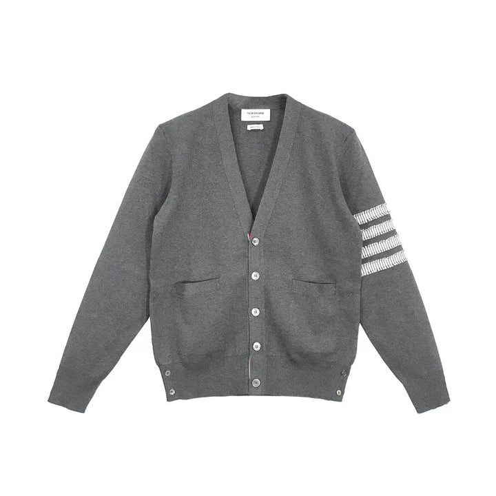 Thom Browne 4-Bar Knitted Cardigan Sweater - SHENGLI ROAD MARKET