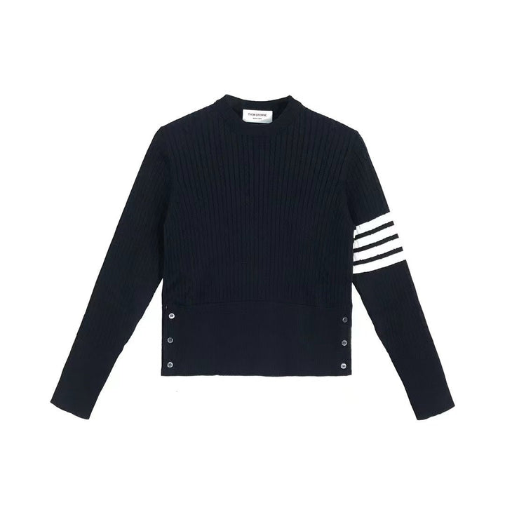 Thom Browne Cable Knit 4-Bar Plain Suiting Sweater - SHENGLI ROAD MARKET