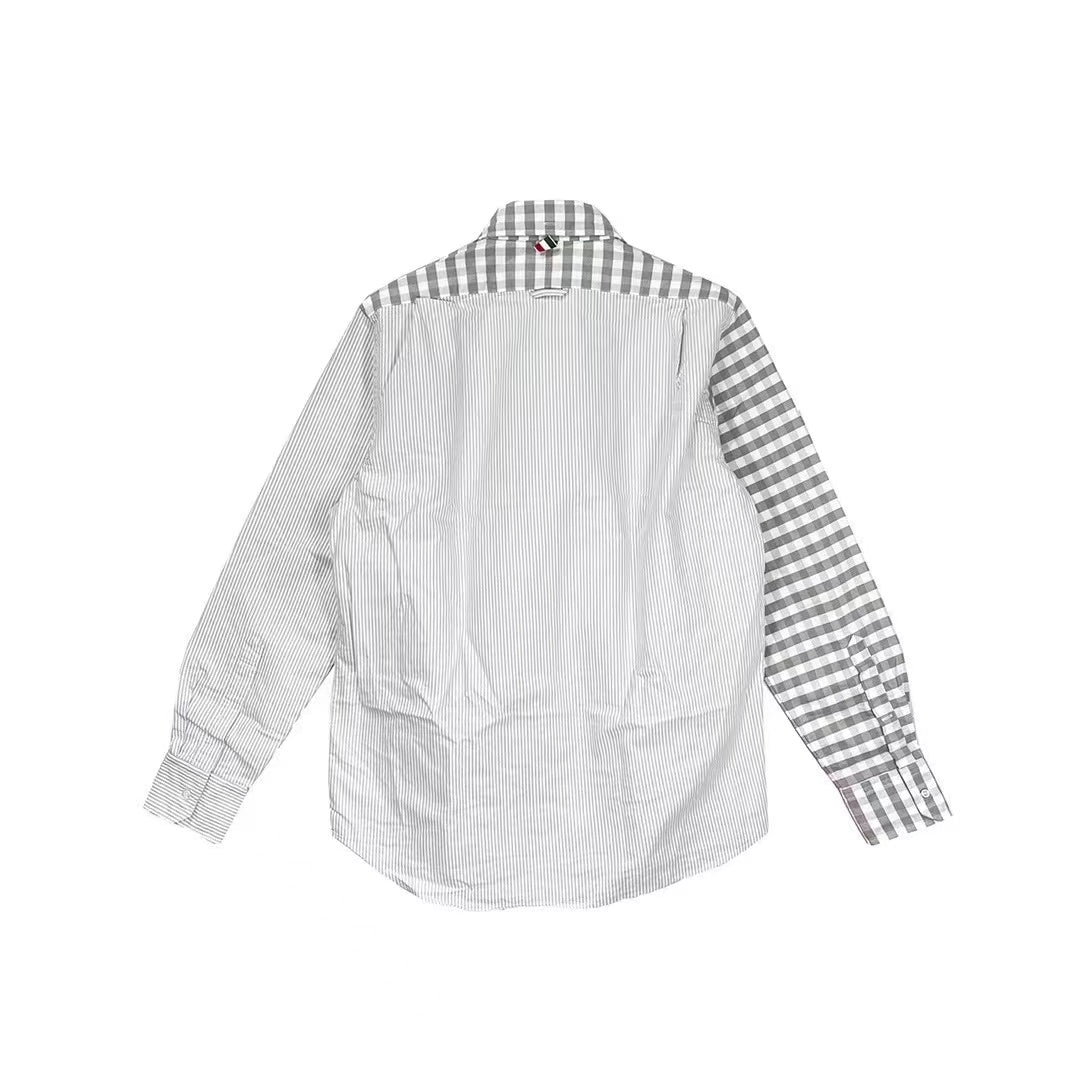 Thom Browne Plaid Stripled Patchwotk Shirt - SHENGLI ROAD MARKET