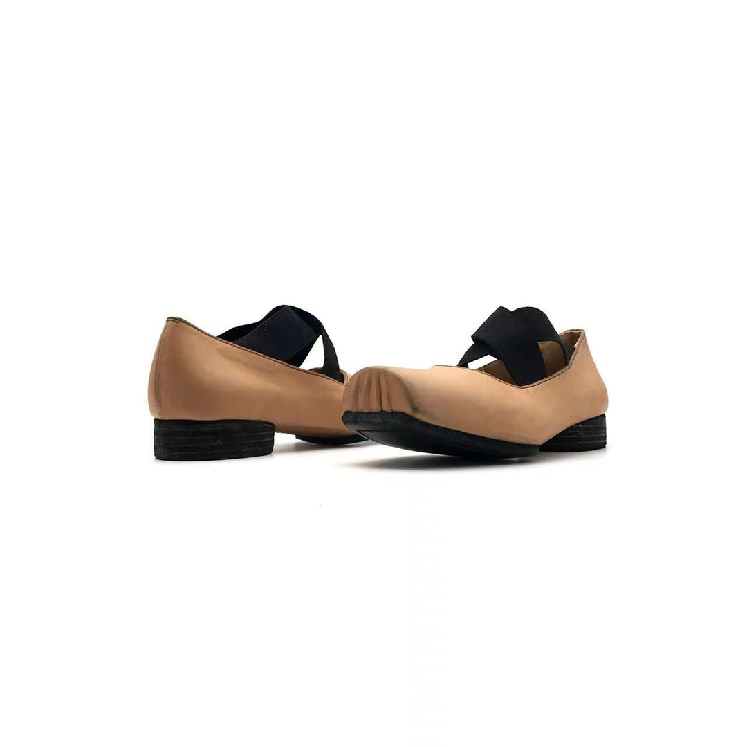 UMA WANG Square Toe Cross Strap Ballerina - SHENGLI ROAD MARKET