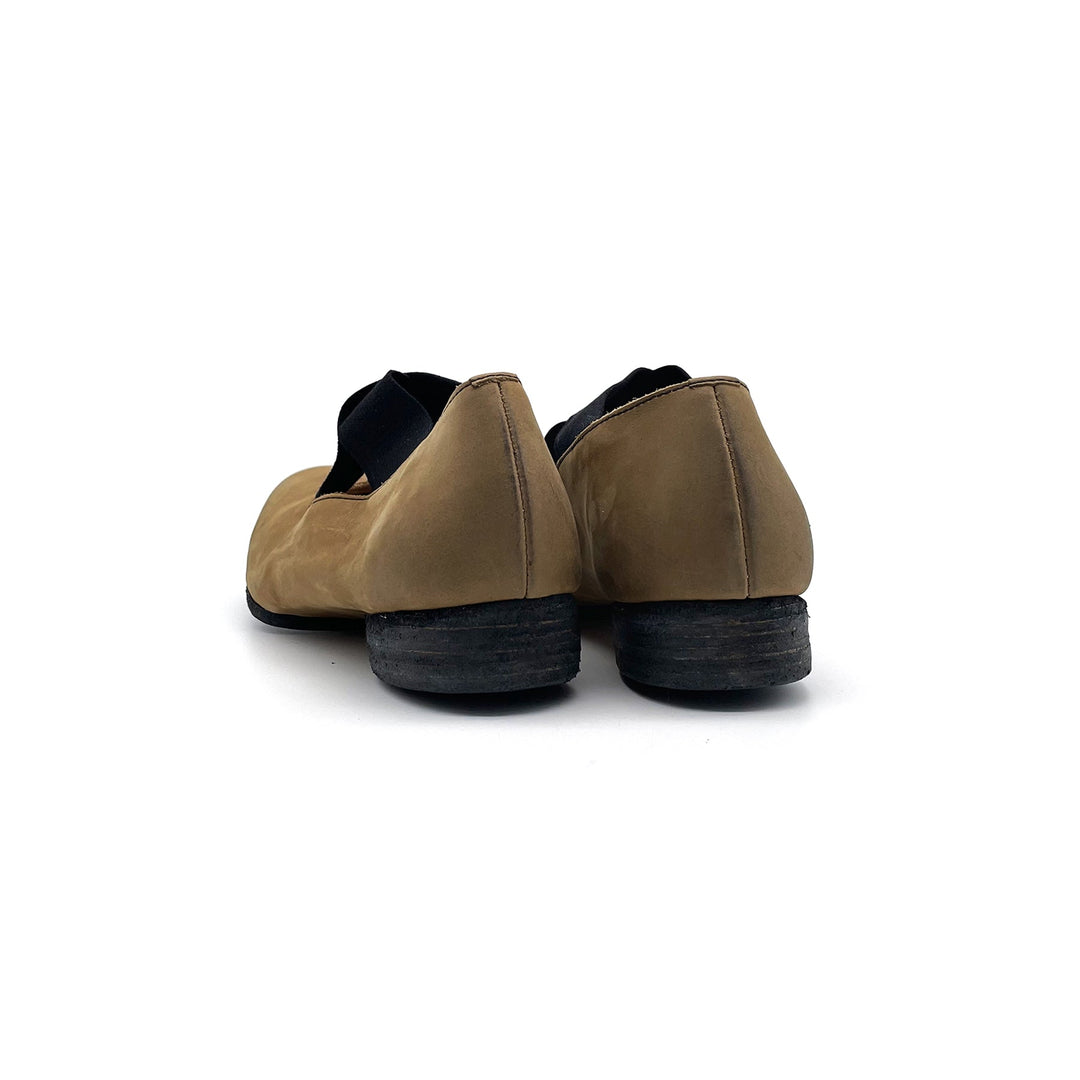 UMA WANG Square Toe Cross Strap Mustard Ballerina - SHENGLI ROAD MARKET